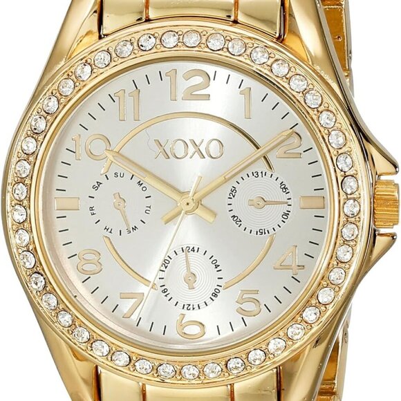 XOXO Women's Rhinestone-Accented Gold-Tone Watch - Picture 1 of 4